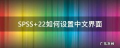 SPSS 22如何设置中文界面