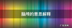 脑颅的意思解释 什么是脑颅