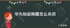华为抬起唤醒怎么关闭 华为抬起唤醒在哪关闭