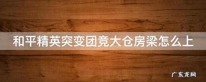 和平精英突变团竞的大仓房梁怎么上 和平精英突变团竞大仓房梁怎么上