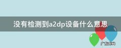 没有检测到a2dp设备什么意思 没有找到a2dp设备