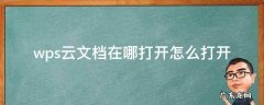 wps云文档在哪打开怎么打开 wps云盘在哪里打开