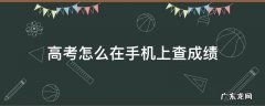 高考怎么在手机上查成绩 如何在手机查高考成绩