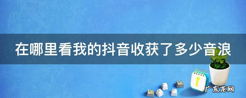 在哪里看我的抖音收获了多少音浪 抖音在哪里查看自己收到的音浪