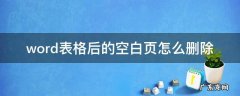 word表格后的空白页怎么删除 word表格后的空白页如何删除