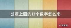 公章上面的13个数字怎么来 公章下面14个数字