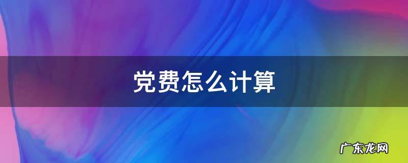 工资党费怎么计算 党费怎么计算