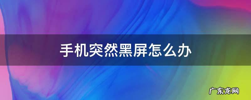 手机黑屏了怎么解决 手机突然黑屏怎么办