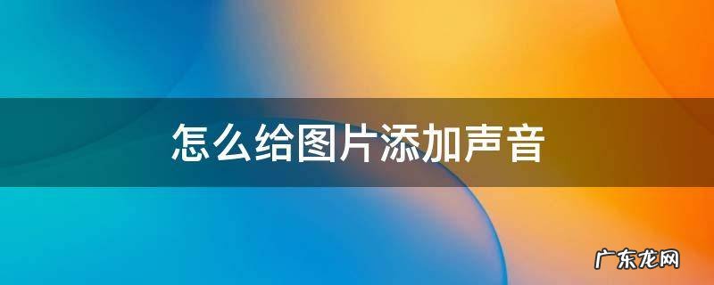 怎么给图片添加声音 怎么给图片添加声音ppt