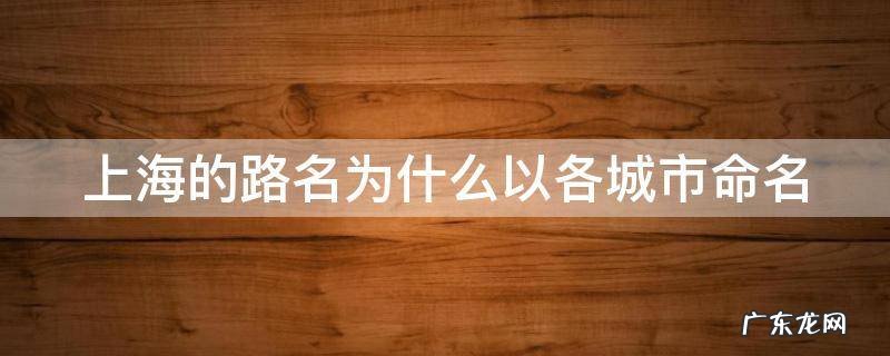 上海的路名为什么以各城市命名为主 上海的路名为什么以各城市命名