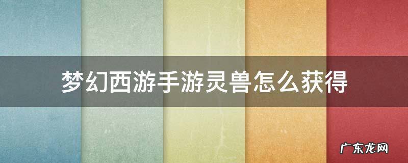 梦幻西游手游灵兽怎么获得 梦幻西游手游如何获得灵兽