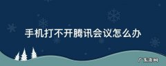手机打不开腾讯会议怎么办 为什么腾讯会议打不开怎么办