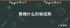 四川青梅什么时候成熟 青梅什么时候成熟