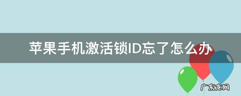 苹果手机激活锁id忘记了怎么办 苹果手机激活锁ID忘了怎么办