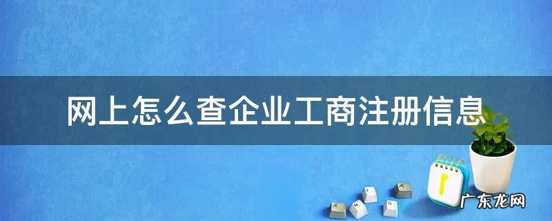 网上怎么查企业工商注册信息 如何网上查企业的工商登记信息