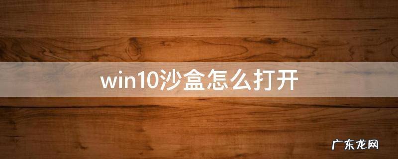 win10沙盒怎么打开 win10沙盒怎么打开软件