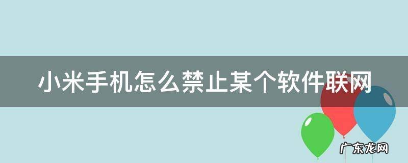 小米手机怎么禁止某个软件联网 小米手机怎么禁止某个软件联网使用