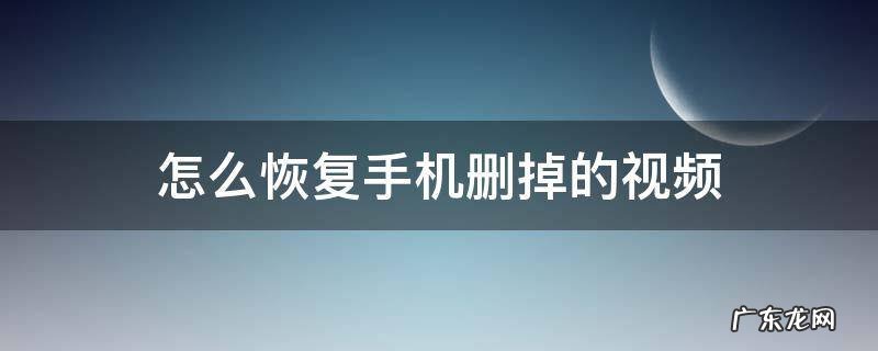 怎么恢复手机删除视频 怎么恢复手机删掉的视频