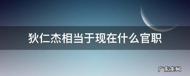 狄仁杰相当于现在的什么官职 狄仁杰相当于现在什么官职