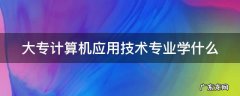 大专计算机应用技术专业学什么 大专计算机应用技术专业学什么书