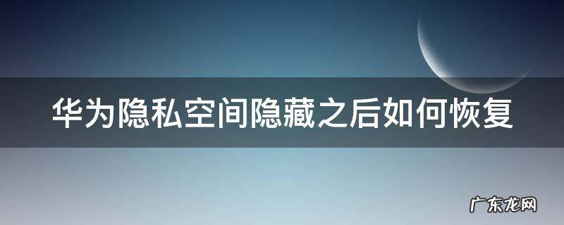 华为隐私空间隐藏之后如何恢复数据 华为隐私空间隐藏之后如何恢复