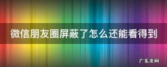 微信朋友圈屏蔽了怎么还能看得到评论 微信朋友圈屏蔽了怎么还能看得到