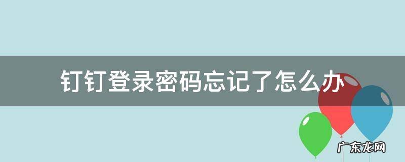 忘记了钉钉登录密码怎么办? 钉钉登录密码忘记了怎么办
