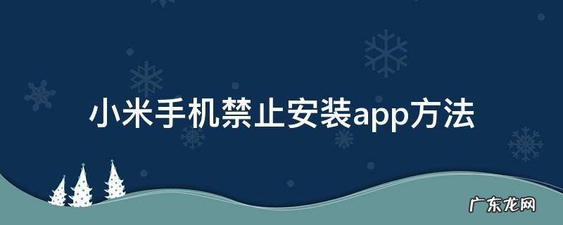 小米手机禁止安装app方法 小米手机禁止安装任何app方法