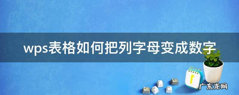 wps表格如何把列字母变成数字 wps表格怎么把字母变成数字