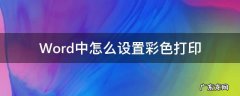 word文档彩色打印设置 Word中怎么设置彩色打印