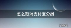 怎么取消支付宝分摊 怎么取消支付宝分摊宝