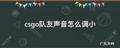 csgo队友声音怎么调小 csgo队友音量怎么调小