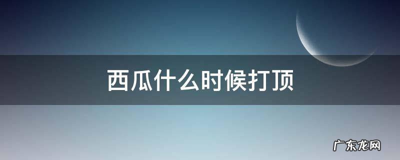 西瓜什么时候打顶最好 西瓜什么时候打顶