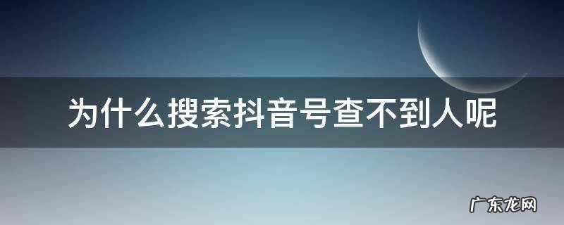 为什么搜索抖音号查不到人呢 抖音搜抖音号搜不到人