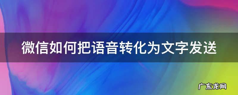 微信如何把语音转化为文字发送给朋友 微信如何把语音转化为文字发送