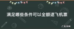 满足哪些条件可以全额退飞机票 满足哪些条件可以全额退飞机票呢