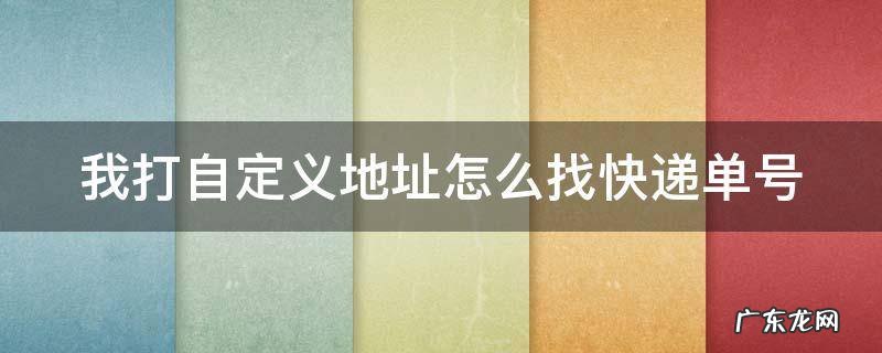 自定义快递信息 我打自定义地址怎么找快递单号