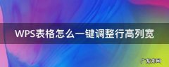 wps表格怎么批量调整行高和列宽 WPS表格怎么一键调整行高列宽