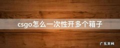 csgo怎么同时开多个箱子 csgo怎么一次性开多个箱子