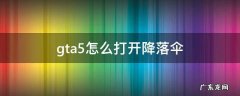GTa5怎么打开降落伞 gta5怎么打开降落伞