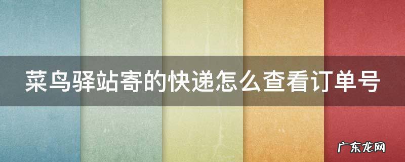 菜鸟驿站寄出快递怎么看单号 菜鸟驿站寄的快递怎么查看订单号