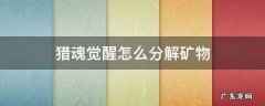 猎魂觉醒怎么分解矿物 猎魂觉醒矿石