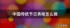 中国传统节日表格怎么做 中国传统节日做表格怎么做