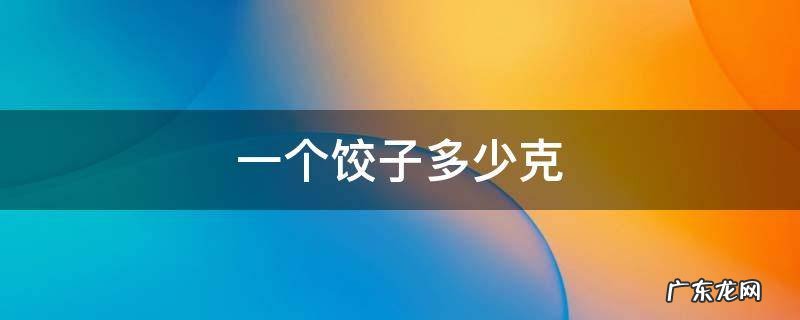 一个饺子多少克 湾仔码头一个饺子多少克