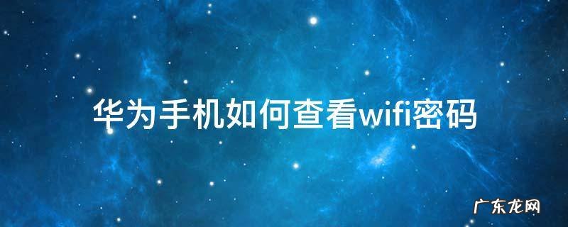 用华为手机怎么查看wifi密码 华为手机如何查看wifi密码