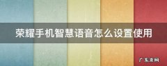 荣耀手机智慧语音怎么设置使用方法 荣耀手机智慧语音怎么设置使用