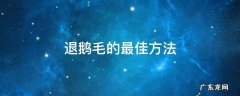 退鹅毛怎么退干净 退鹅毛的最佳方法