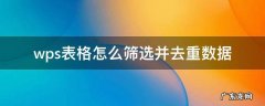 wps表格内容去重 wps表格怎么筛选并去重数据