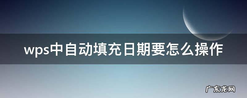 WPS自动填充日期 wps中自动填充日期要怎么操作