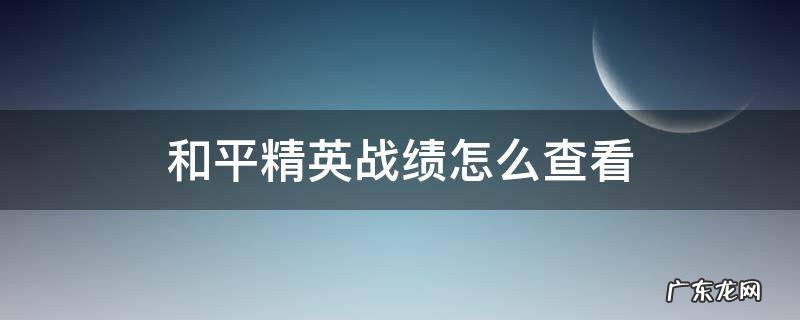 如何查看和平精英战绩 和平精英战绩怎么查看
